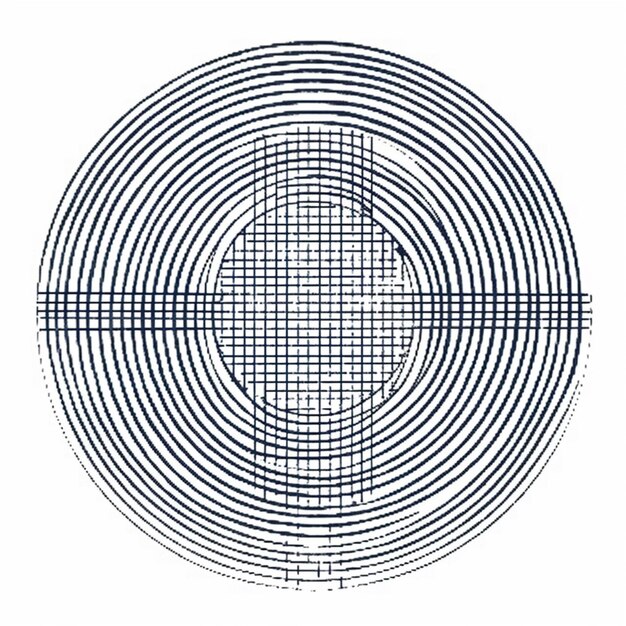 Foto een zwart-witte tekening van een cirkel met een kruis erop generatieve ai