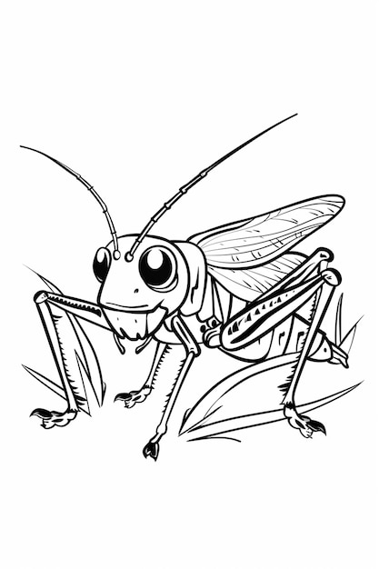 een zwart-witte tekening van een locus insect generative ai