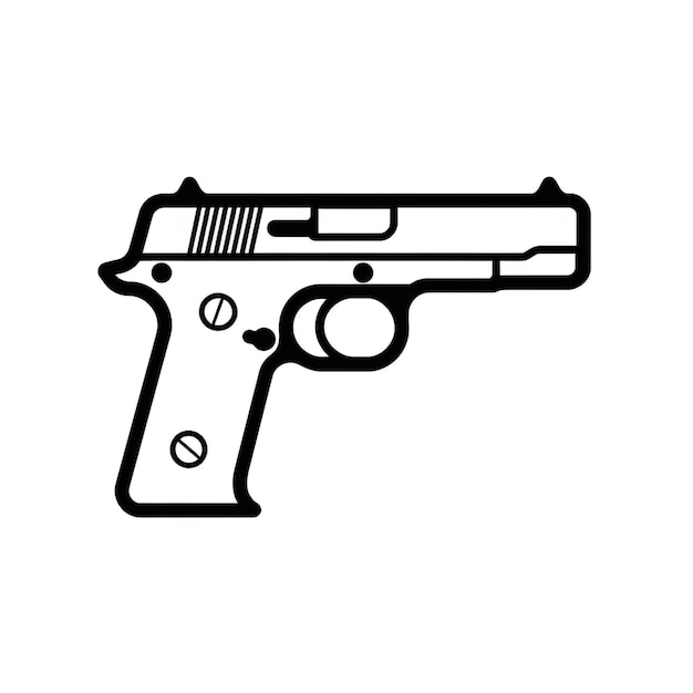een zwart-witte tekening van een pistool