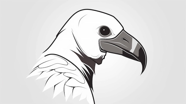 Een zwart-witte vogel met een grote snavel.