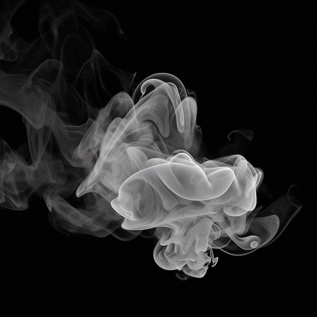 Een zwarte achtergrond met een witte rook en het woord rook erop