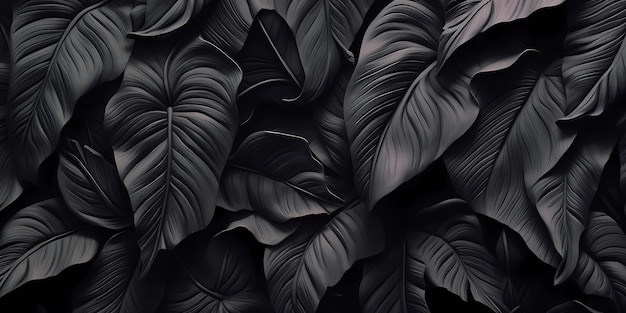 een zwarte achtergrond met zwarte bladeren