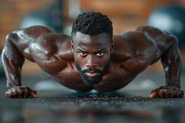 Een zwarte Afro-Amerikaanse atleet met gezonde mescal Ai generatieve