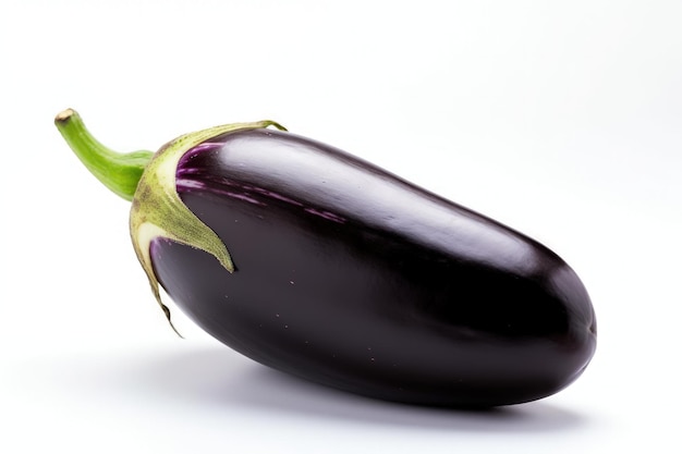 Een zwarte aubergine op een witte achtergrond generatieve AI