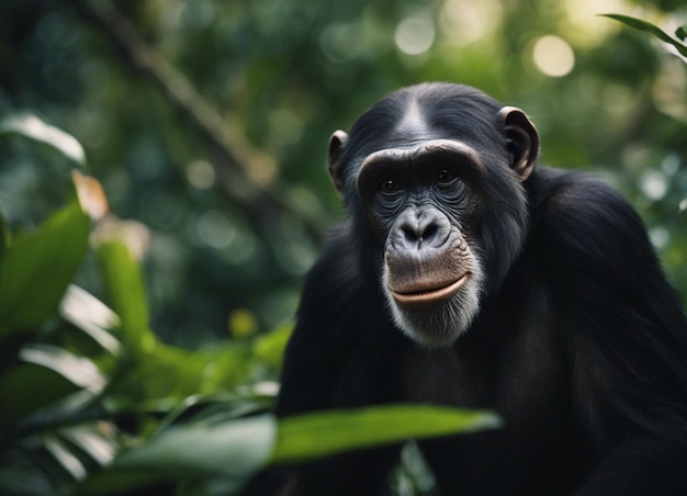 Een zwarte chimpansee.