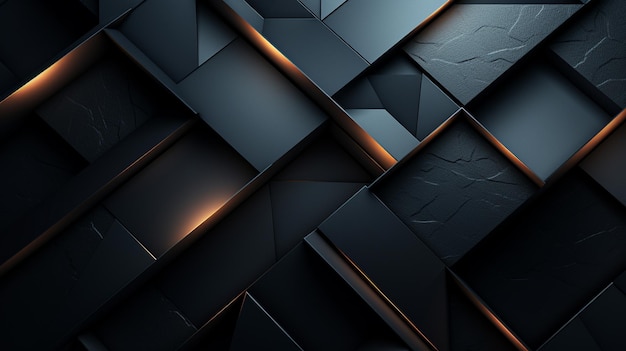 Een zwarte en oranje geometrische abstracte achtergrond