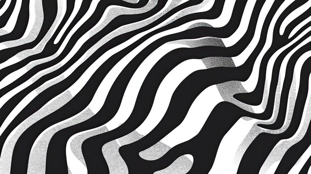 een zwarte en witte foto van een zebra met een zwart-wit patroon