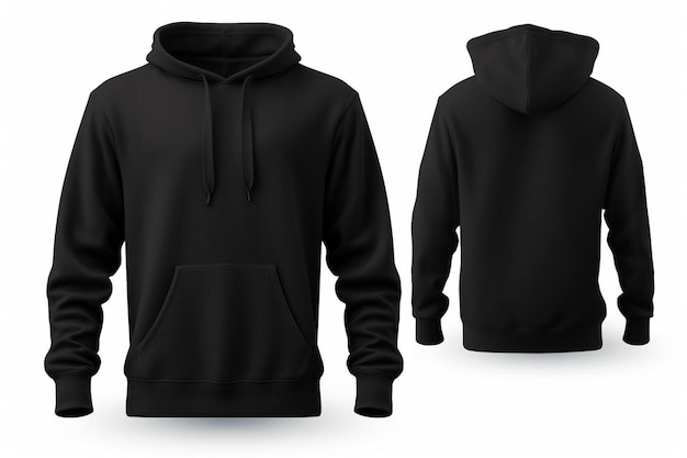 een zwarte hoodie op een witte achtergrond