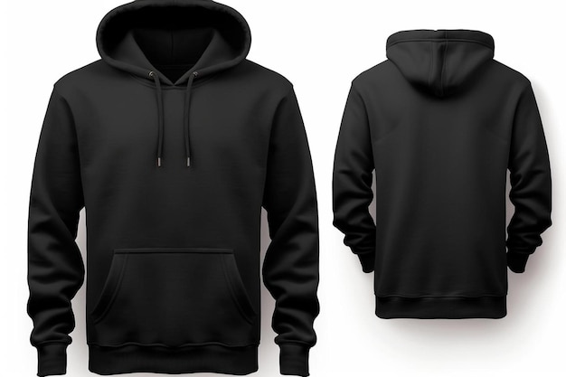 een zwarte hoodie op een witte achtergrond