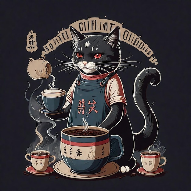 een zwarte kat met een shirt waarop staat: "kapiteins quotes"