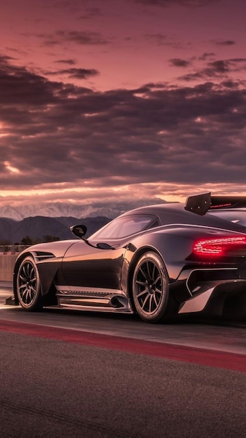 Een zwarte sportwagen met het woord supercar op de zijkant