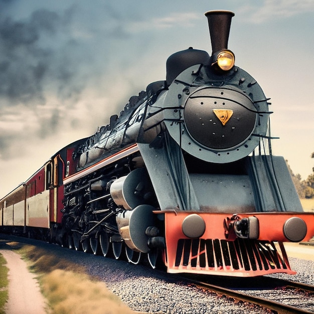 een zwarte trein met het woord steam op de voorkant