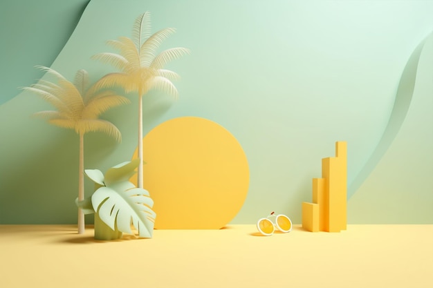 Eenvoud en zomervibes op een minimalistische achtergrond