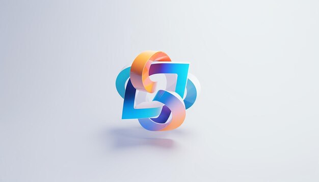 Eenvoudig 3d render-logo voor persoonlijke en zakelijke ai virtuele assistent bureau witte achtergrond