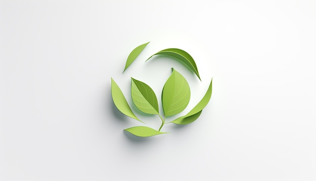 Eenvoudig 3D-weergavelogo voor persoonlijke en zakelijke duurzaamheid en ecologie bureau witte pagina