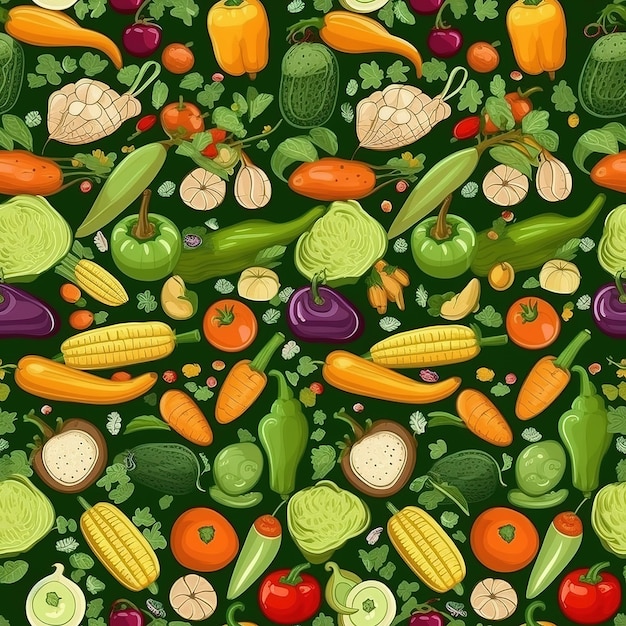 Foto eenvoudig illustratiepatroon voor groenten