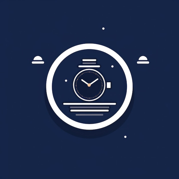 Eenvoudig logo van Watch Store flat design Generatieve AI