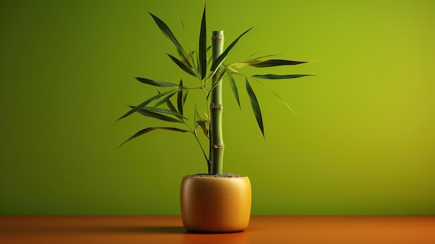 Eenvoudig minimalistisch Bamboo productplaatsingsconcept zen idee kopie ruimte generatieve ai