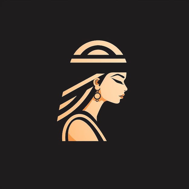 Eenvoudig minimalistisch Cleopatra-logo in vector