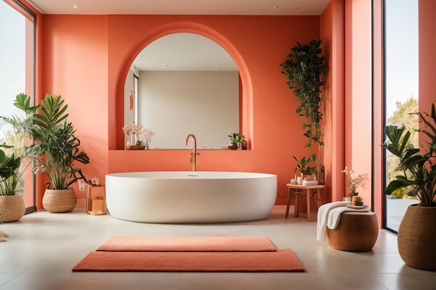 Eenvoudig modern interieurontwerp van de badkamer