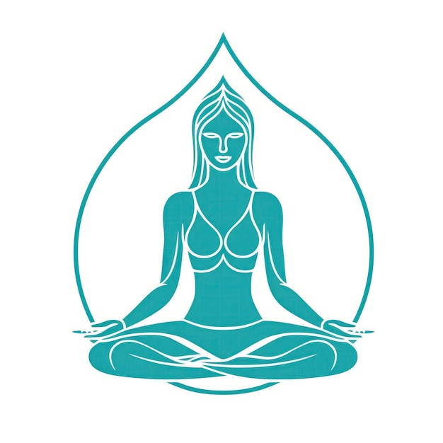 Eenvoudig overzicht van persoon in yogahouding Spa-logo Generatieve AI