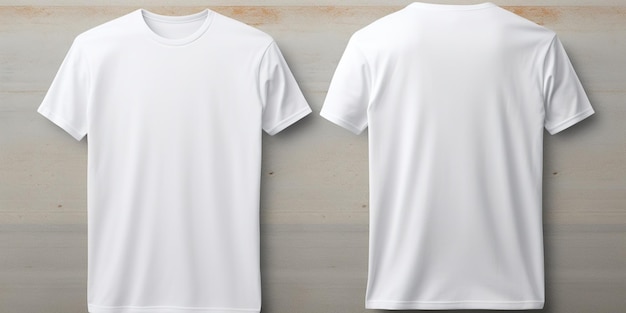 Eenvoudig wit t-shirt mockup sjabloon met zicht voor en achter