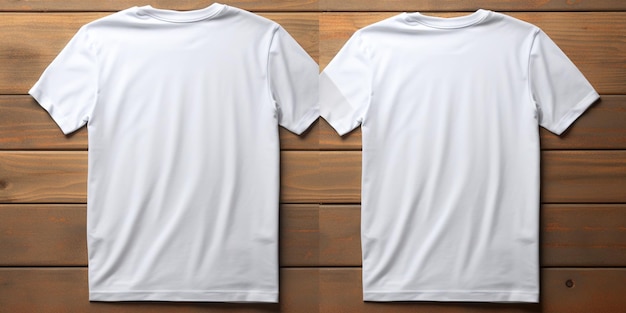 Eenvoudig wit t-shirt mockup sjabloon met zicht voor en achter