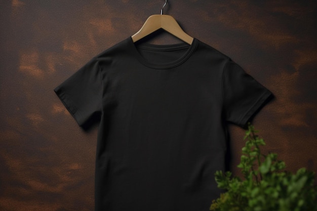 Eenvoudig zwart heren T-shirt mockup