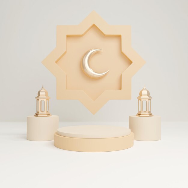 Eenvoudige 3d ramadan podiumdecoratie