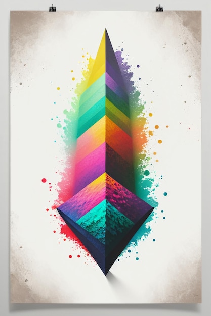 Eenvoudige abstracte kunst kleurrijke creatieve denk banner wallpaper achtergrond illustratie mooi