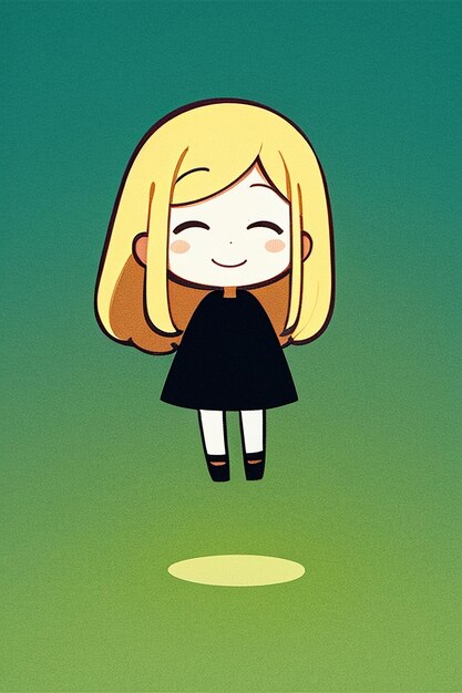 Eenvoudige achtergrond cartoon anime stijl meisje avatar karaktertekening
