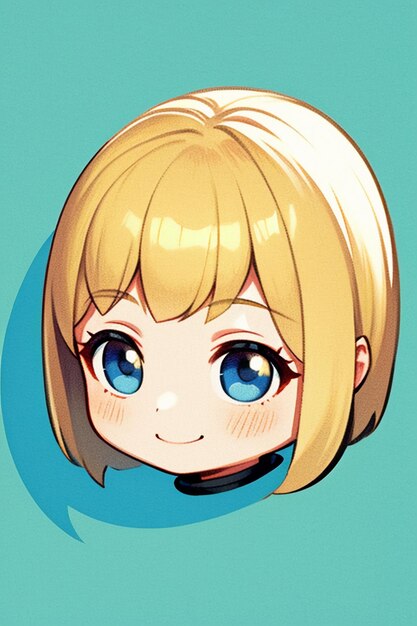 Eenvoudige achtergrond cartoon anime stijl meisje avatar karaktertekening