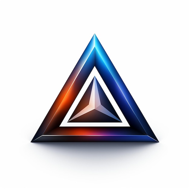Foto eenvoudige driehoek logo witte achtergrond