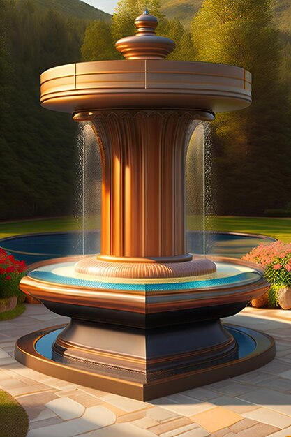 Eenvoudige elegante fontein in het midden
