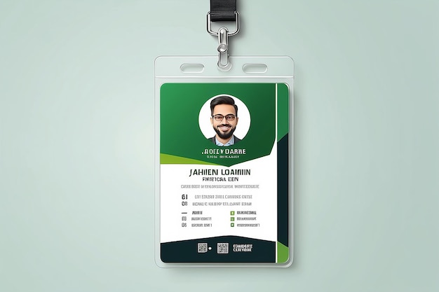 Eenvoudige en schone Green ID Card Design Template