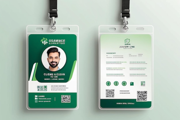 Eenvoudige en schone Green ID Card Design Template