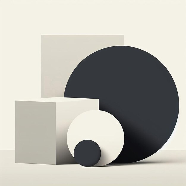 Foto eenvoudige geometrische minimalistische achtergrond met monochromatisch palet