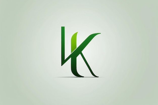 Foto eenvoudige groene initiële letter k plat logo ontwerp concept sjabloon