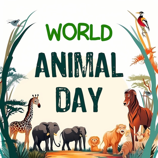 Eenvoudige illustratie van de werelddierendag