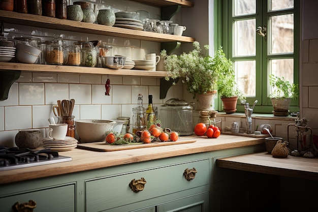 eenvoudige keuken stijl met een boerderij thema professionele reclame fotografie