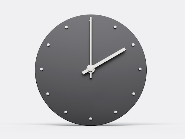 Eenvoudige klok grijs Two o 39clock 2 Modern Minimal Clock 3D illustratie