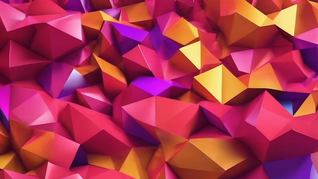 Eenvoudige lage veelhoekige oppervlakte computer gegenereerd moderne abstracte achtergrond 3D-rendering