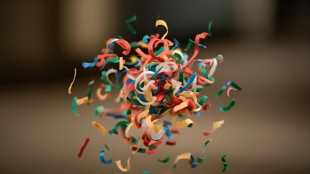 Foto eenvoudige opstelling van levendige confetti