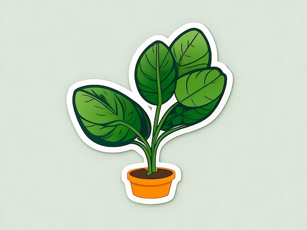 Eenvoudige plantsticker ai-generator