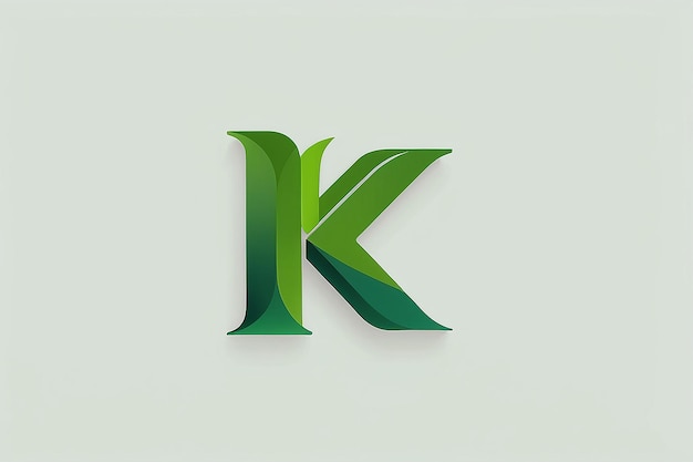 Eenvoudige platte groene initiale letter K Logo Design Concept Template