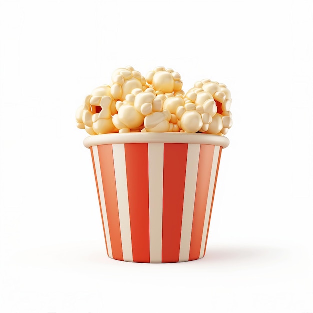 Foto eenvoudige popcorn icoon 3d rendering witte achtergrond generatieve ai