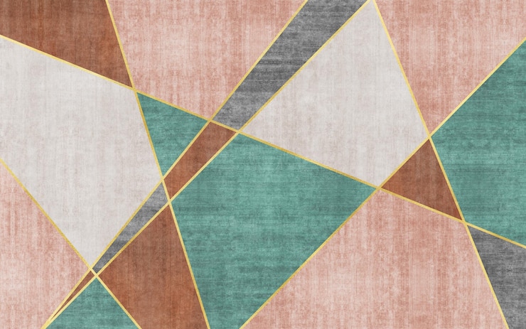 Foto eenvoudige stijl gouden lijn geometrisch patroon