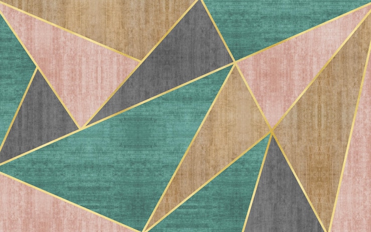 Foto eenvoudige stijl gouden lijn geometrisch patroon
