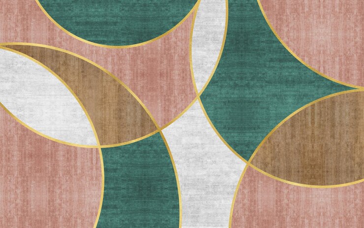 Foto eenvoudige stijl gouden lijn geometrisch patroon