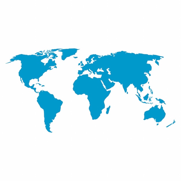 Eenvoudige wereldkaartillustratie